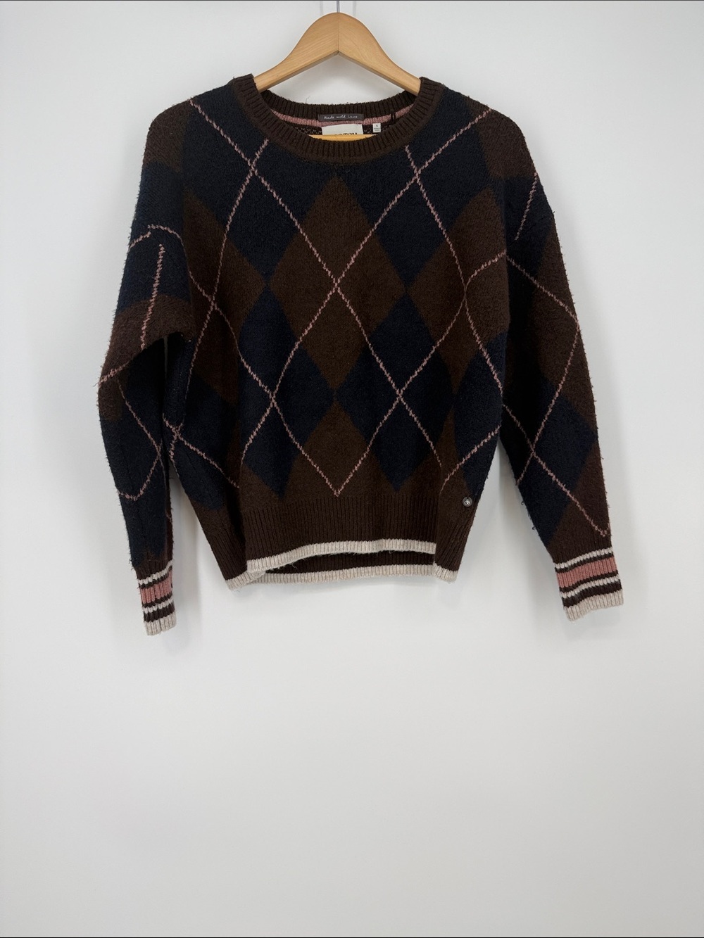 Scotch & Soda Brown and Pink Knit Sweater